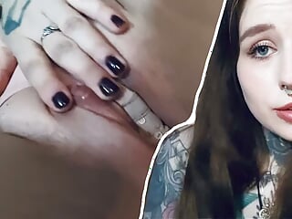 German Tattoo Girl Fucks Herself And Cum Loud free video