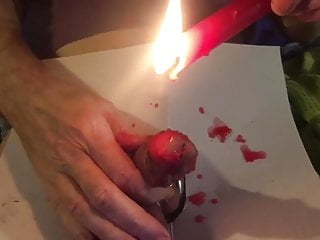 Hot Wax Torture, Extremely Covered Glans With Candle Wax free video