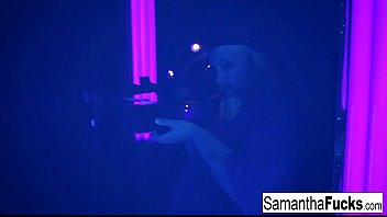 Samantha Saint Gets Off In This Super Hot Black Light Solo free video