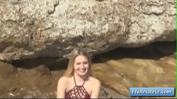 Cutie Blonde Teen Amateur Scarlett Finger Fuck Her Pink Shaved Pussy In Open Nature