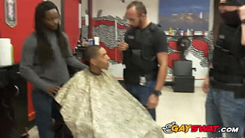 Suspect At Barbershop Is Subjected And Fucked Hard By Cops free video