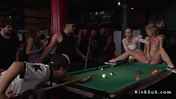 Hot Blonde Humiliated In Public Pool Bar free video