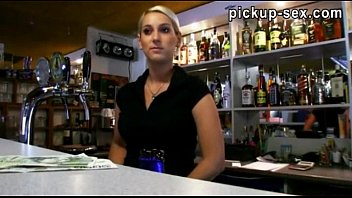 Hot Blonde Bartender Gets Pussy Banged Good For Money free video