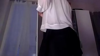 Young Amateur Cross Dresser Secretary Teasing And Masturbating In A Sexy Skirt And Cute Blouse Back From The Office free video