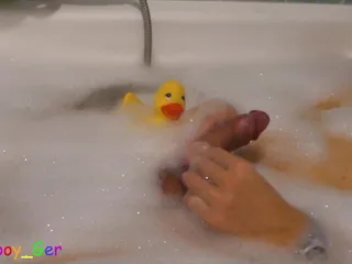 The Duck And The Cock - Bathtub Play With Soft (And A Little Bit Hard) Cock free video