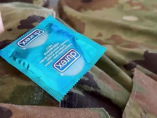 Jerking Off In Uniform Into A Condom Already Full Of The Cum Of Buddies free video