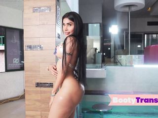 Big Ass Latina Tgirl In Lingerie Blowing Her Boyfriend free video