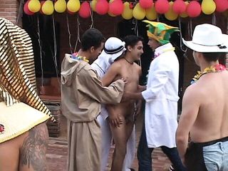 Costume Party Turns Into A Huge Gay Orgy Party free video