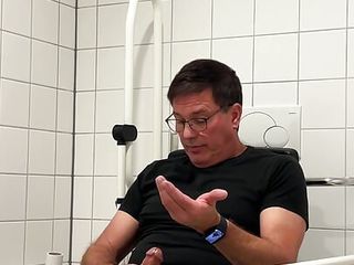 Jerking Off In A Public Restroom At The Medical Building. Unedited free video