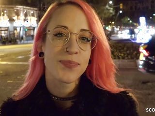 German Scout - Crazy Pink Hair Latina Girl Lilian Get Eye Rolling Orgasm At Pickup Sex free video